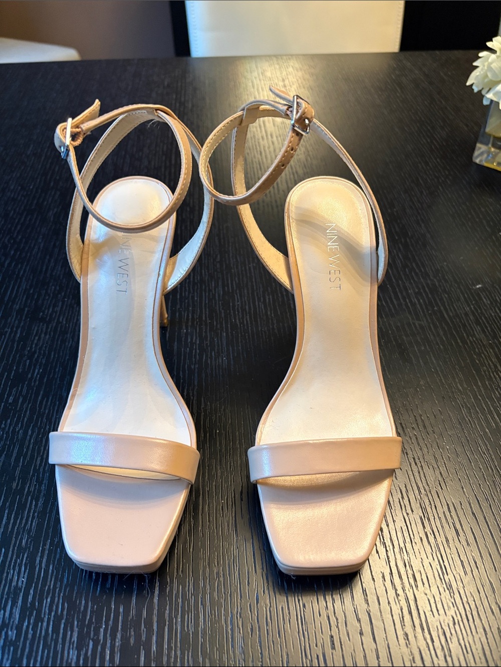 Nine West Blush Tan Ankle-Strap Heel Sandals